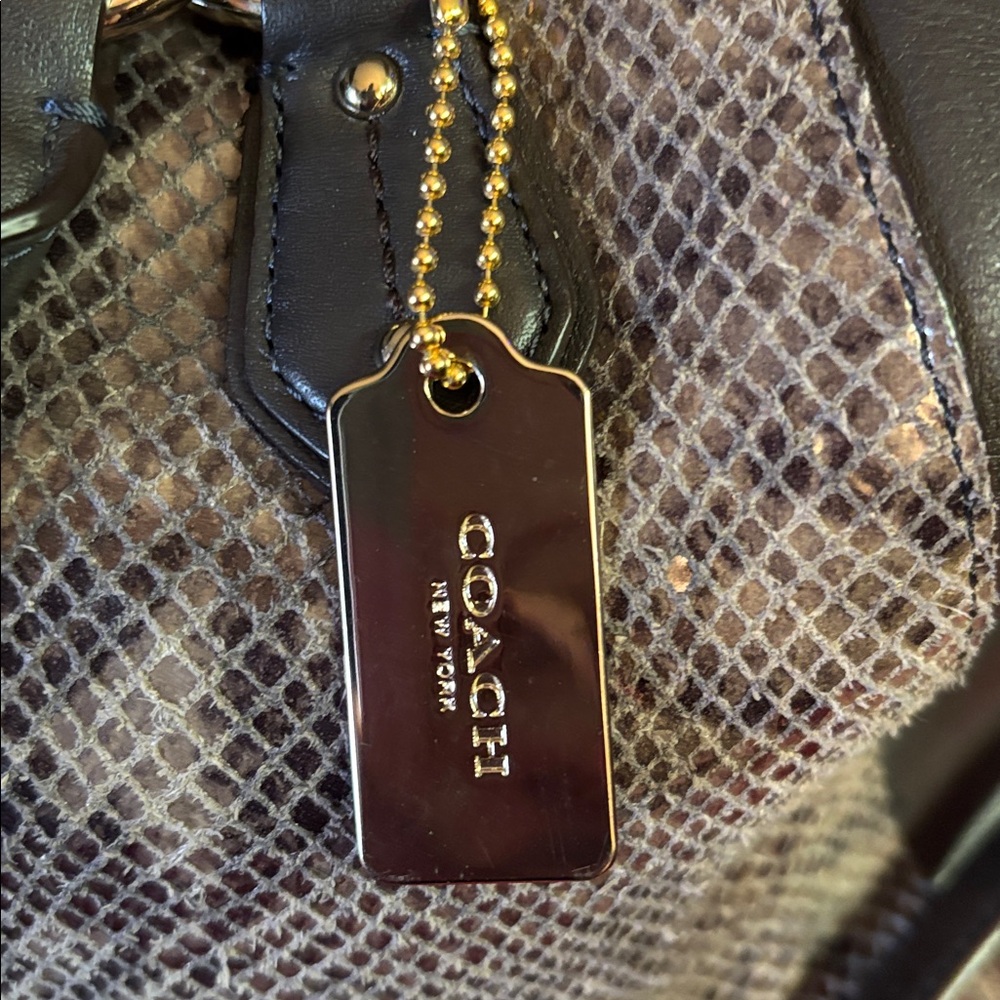 Coach Colette satchel in python-embossed leather graphite rare find 🕵️♀️ - Picture 9 of 14
